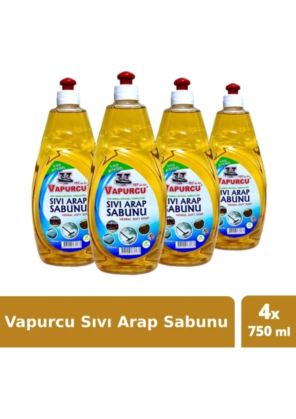 Vapurcu Sıvı Arap Sabunu 750 ml x 4 Adet