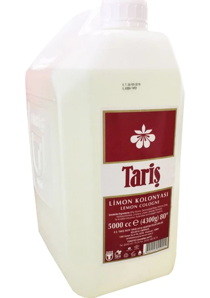Tariş Limon Kolonyası 80 Derece 5 lt Pet Bidon